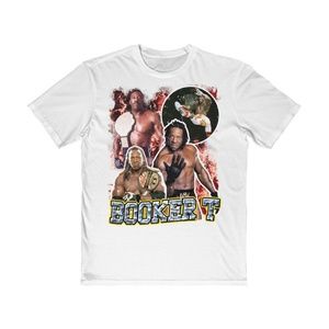 Vintage Inspired White 90s Booker T Wrestling Tee